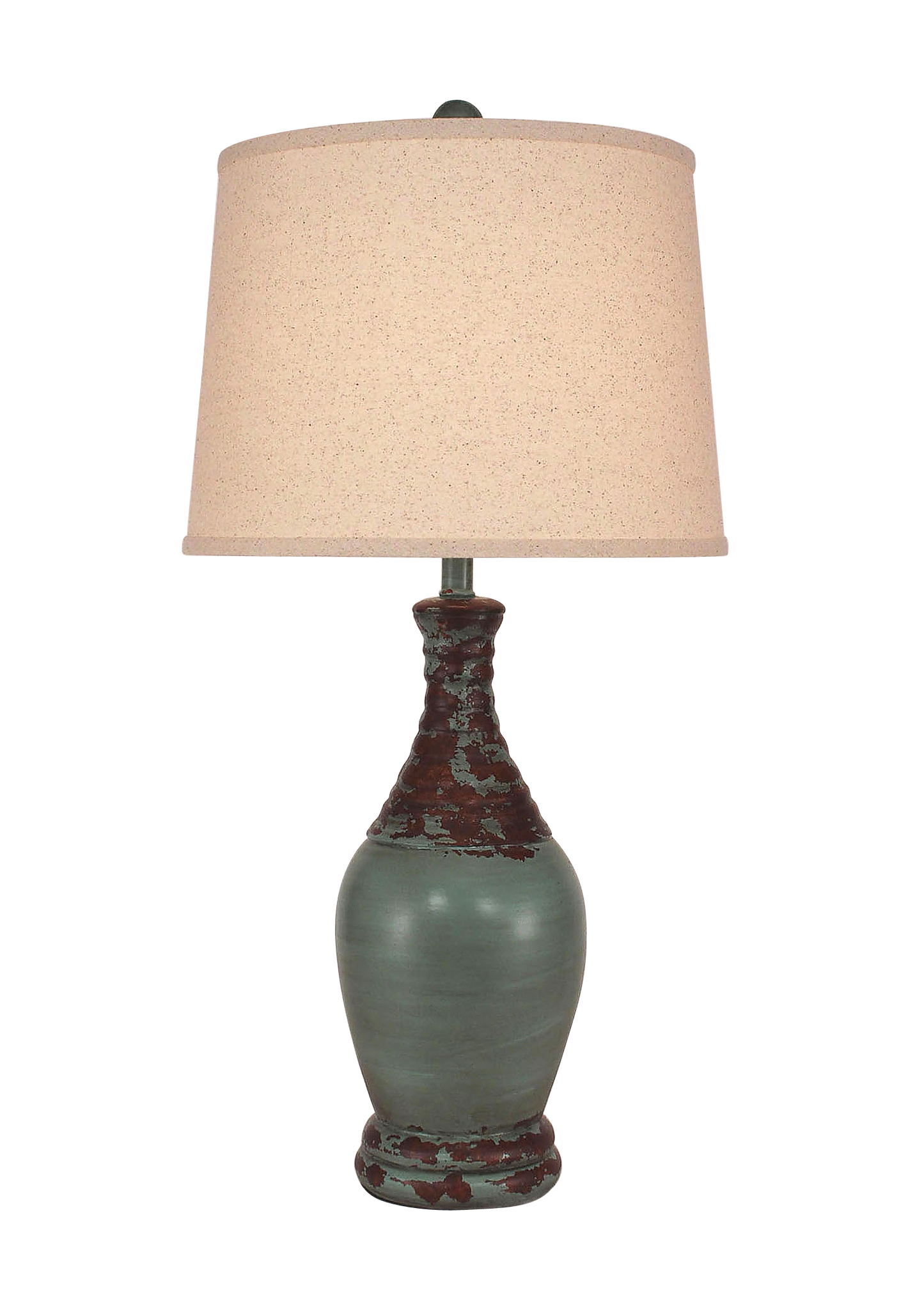 Aged Turquoise Sea Ribbed Neck Tear Drop - Coast Lamp Shop