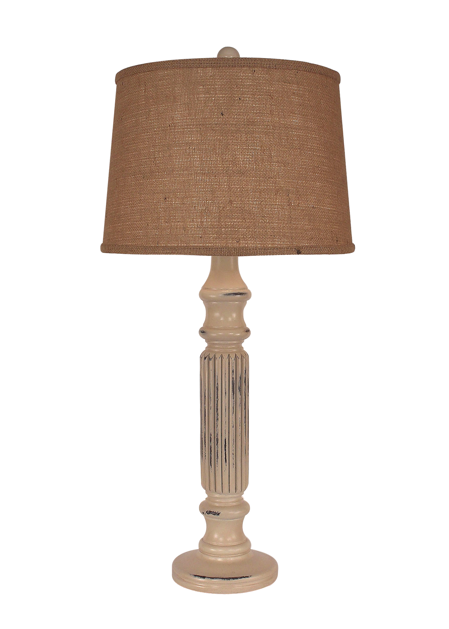 Distressed Cottage Ribbed Table Lamp - Coast Lamp Shop
