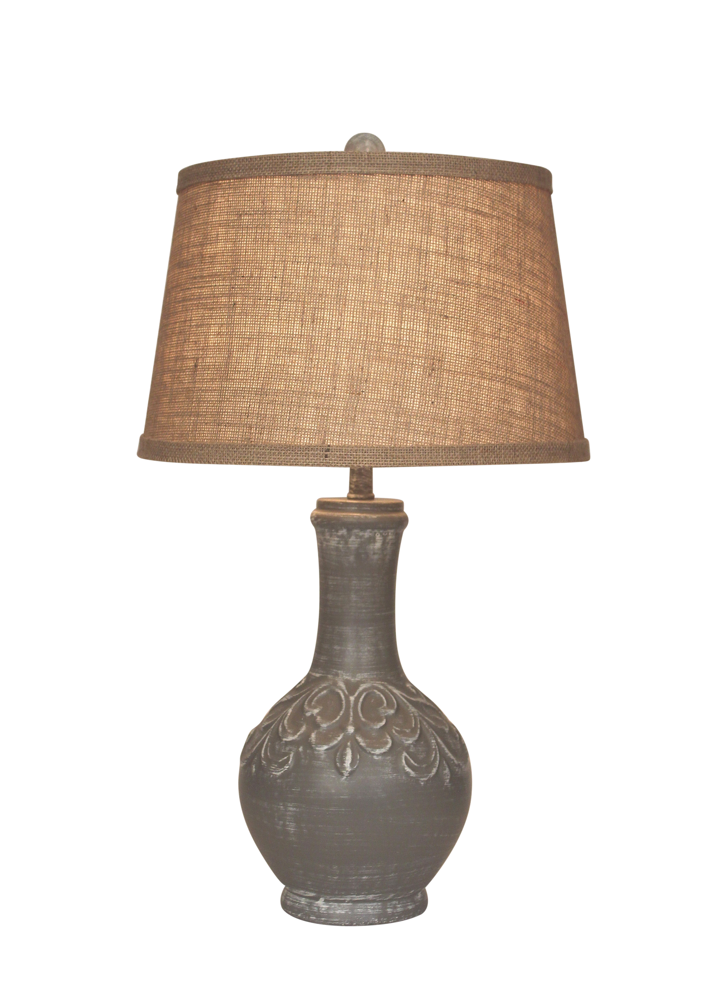Weathered Grey Flor De Lis Table Lamp - Coast Lamp Shop