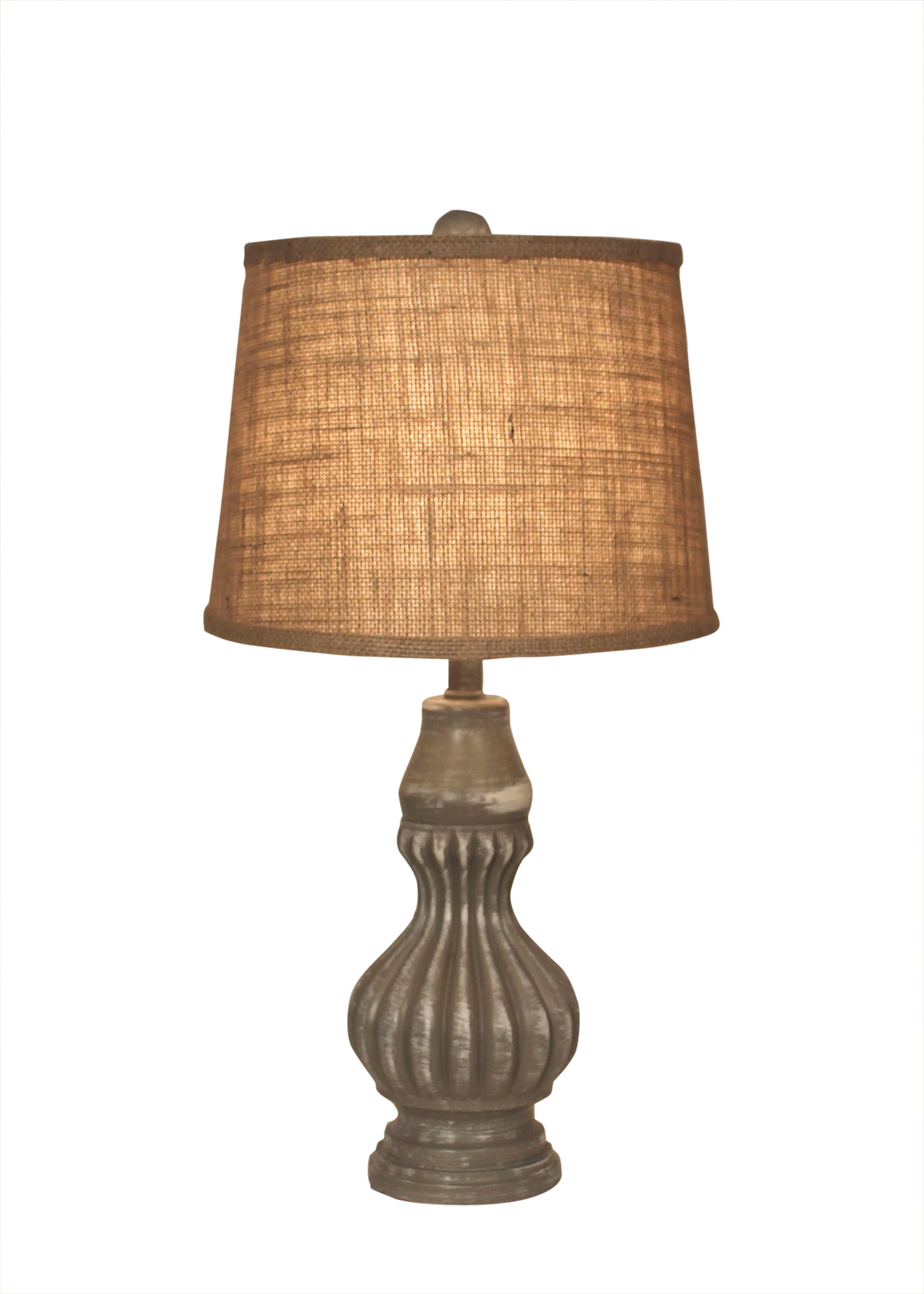 Weathered Grey Ribbed Genie Accent Pot - Coast Lamp Shop