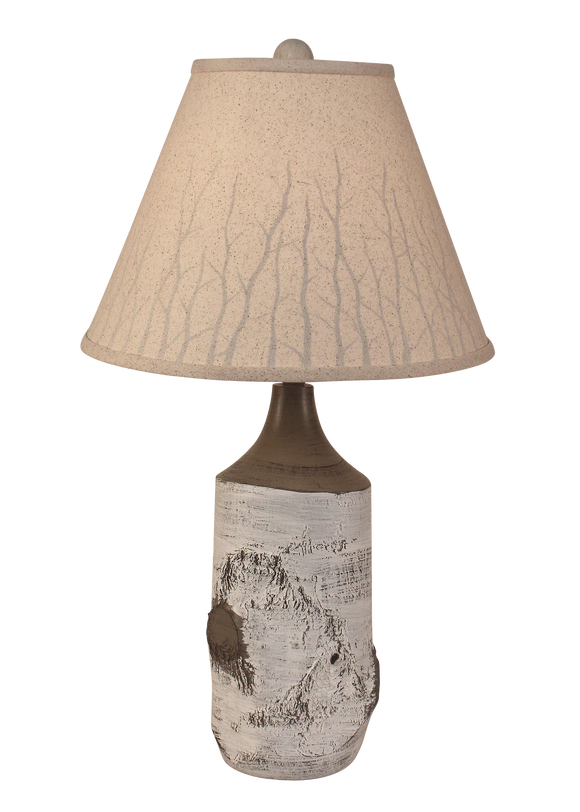 Birch Table Lamp with Branch Silhouette Shade - Coast Lamp Shop