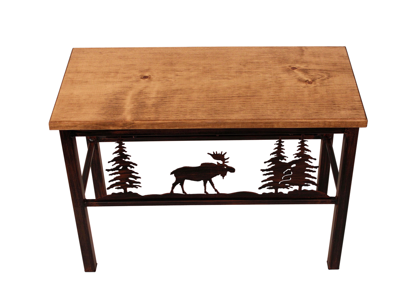 24" Iron Moose Scene Bench - Coast Lamp Shop