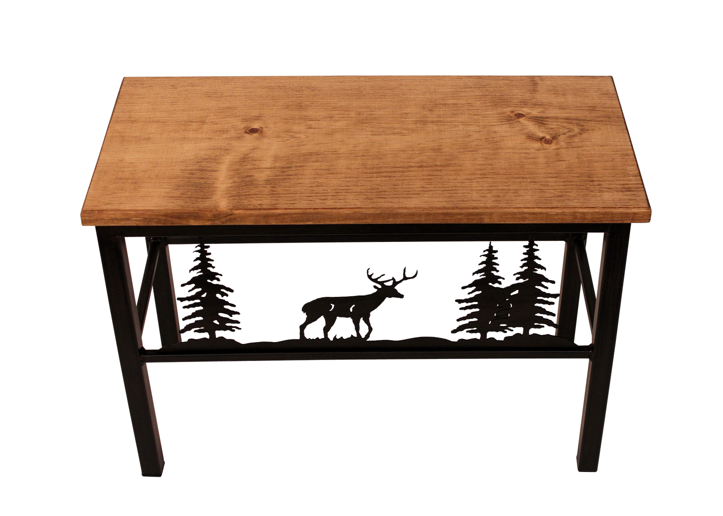 24" Iron Deer Scene Bench - Coast Lamp Shop