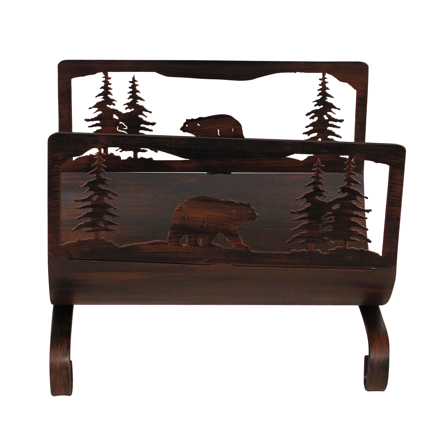 Bear Scene Wood Holder - Coast Lamp Shop