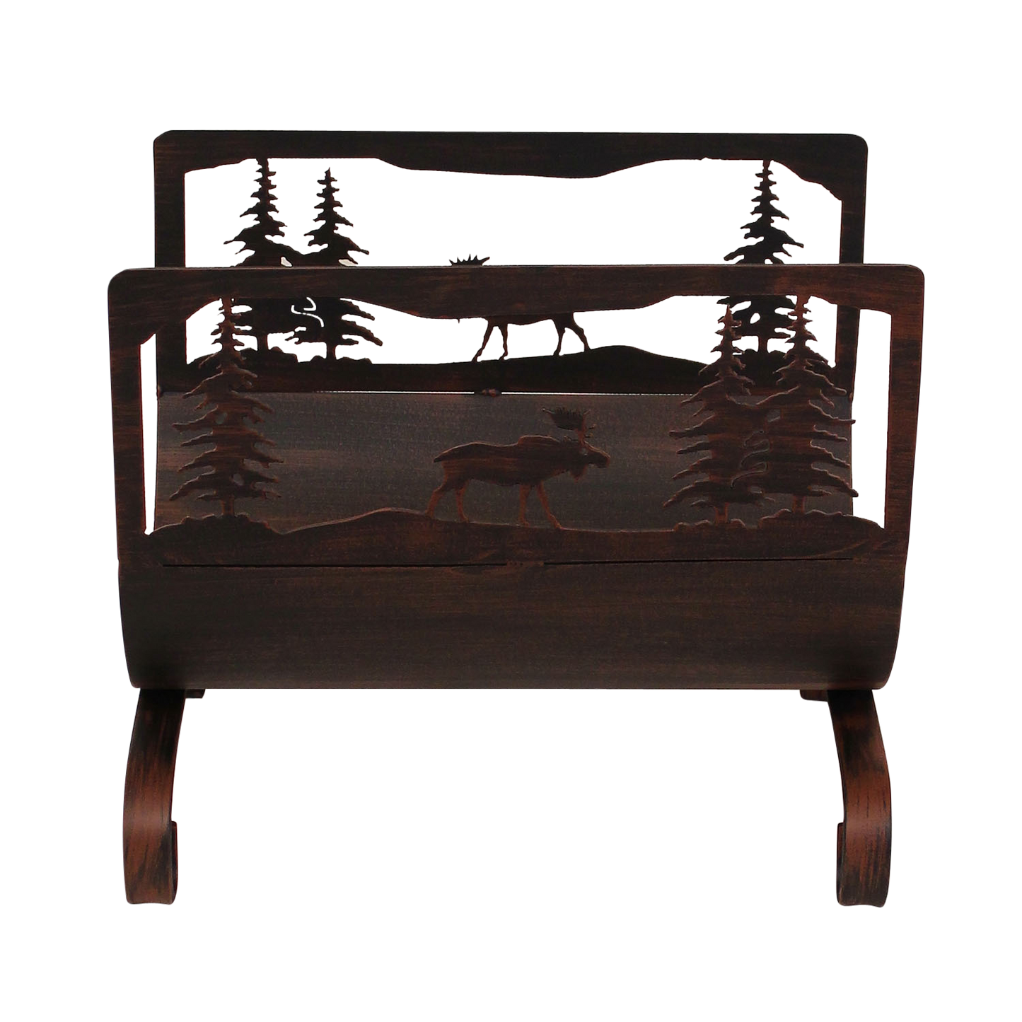 Moose Scene Wood Holder - Coast Lamp Shop