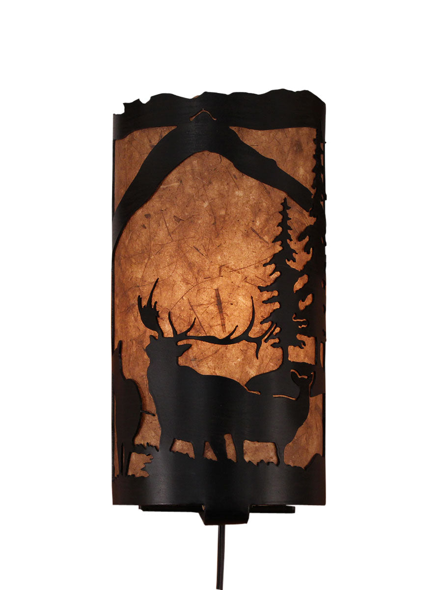 Elk Scene Panel Sconce - Coast Lamp Shop