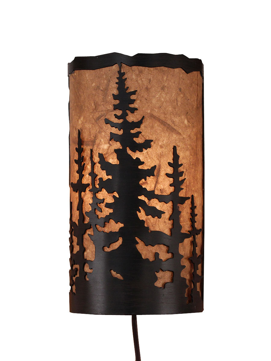 Feather Tree Scene Panel Sconce - Coast Lamp Shop