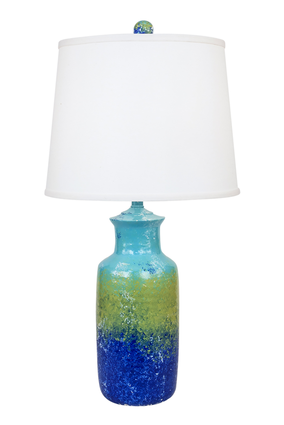 Bright Stripe Tall Pottery Table Lamp