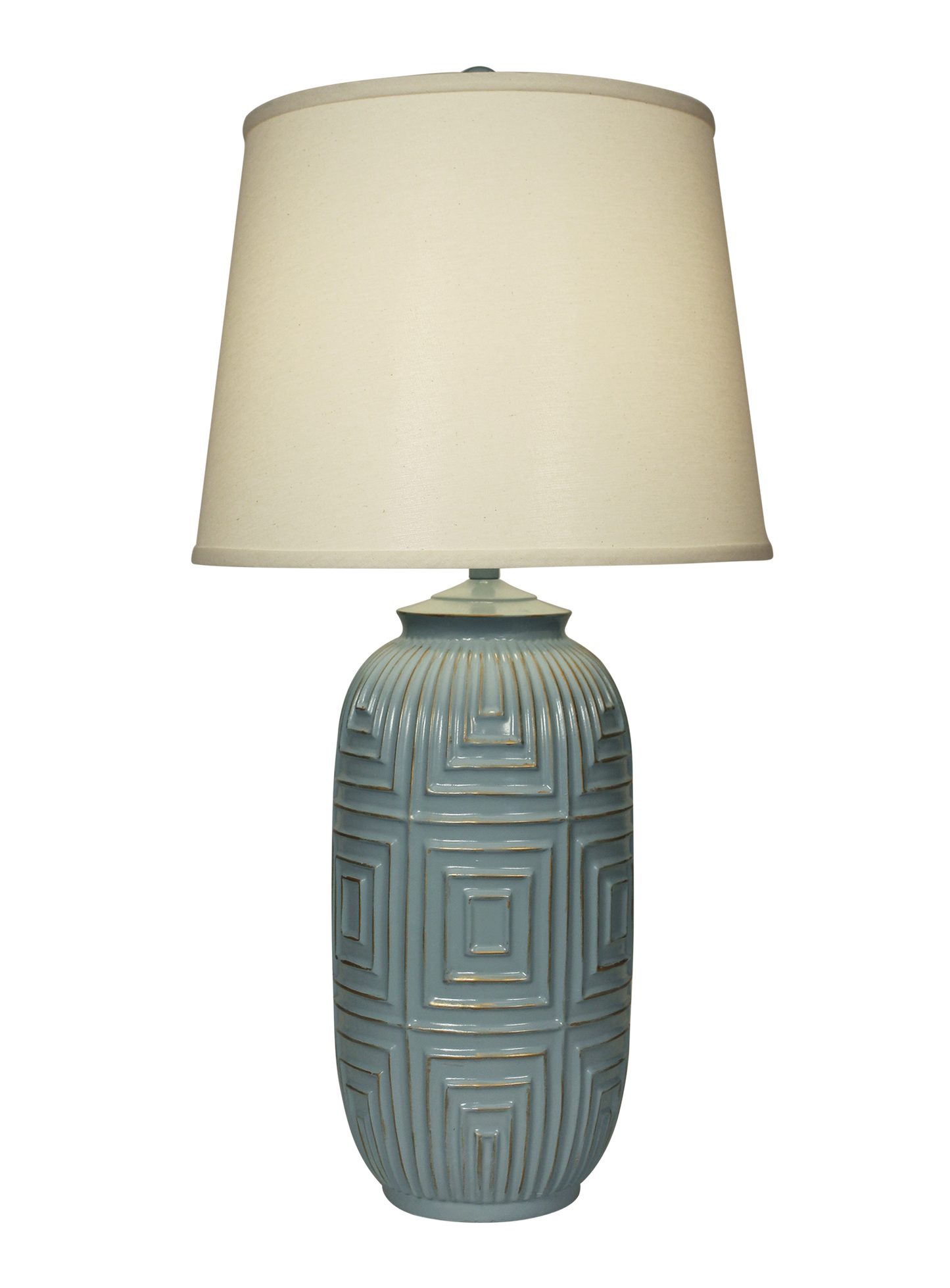 Atlantic Grey w/ Gold Accent Geometric Table Lamp
