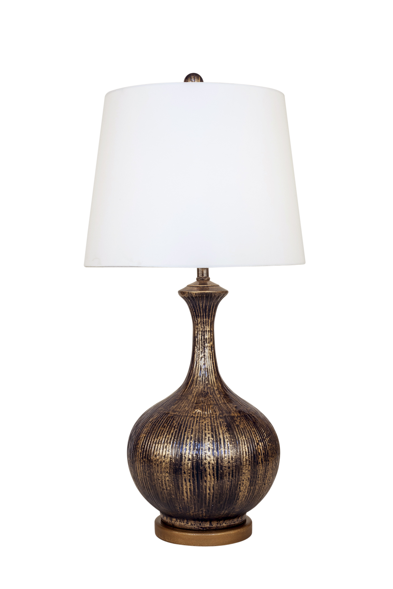 Navy Streak w/ Gold Accent Bali Style Table Lamp w/ Round Base Accent