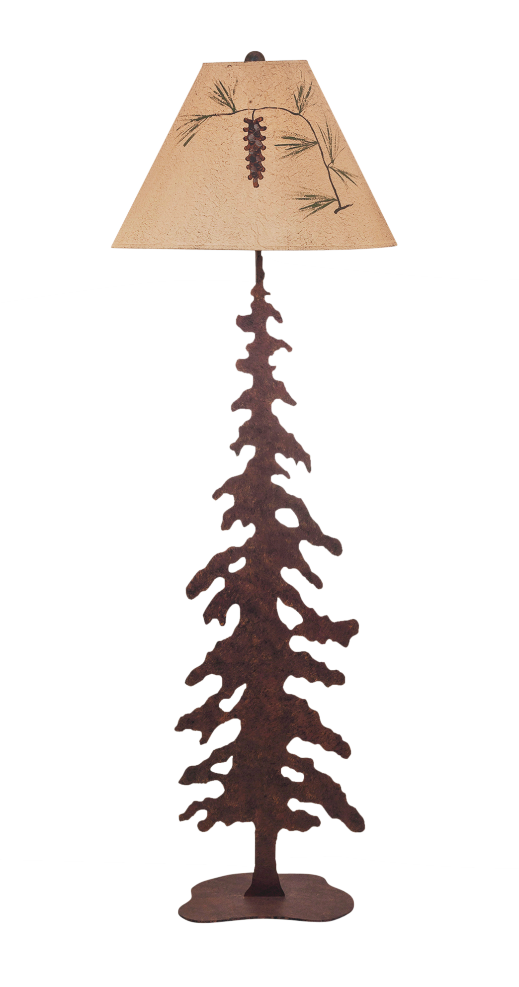 Charred Pounced Iron Pine Tree Floor Lamp