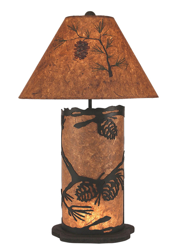 Kodiak Large Pine Cone Scene Table Lamp w/ Night Light