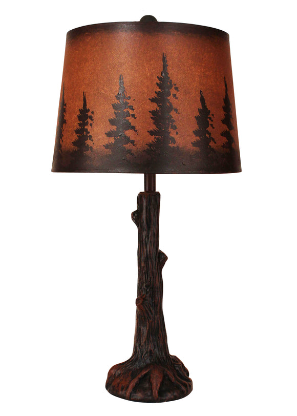 Rust Tree Trunk with Root Table Lamp