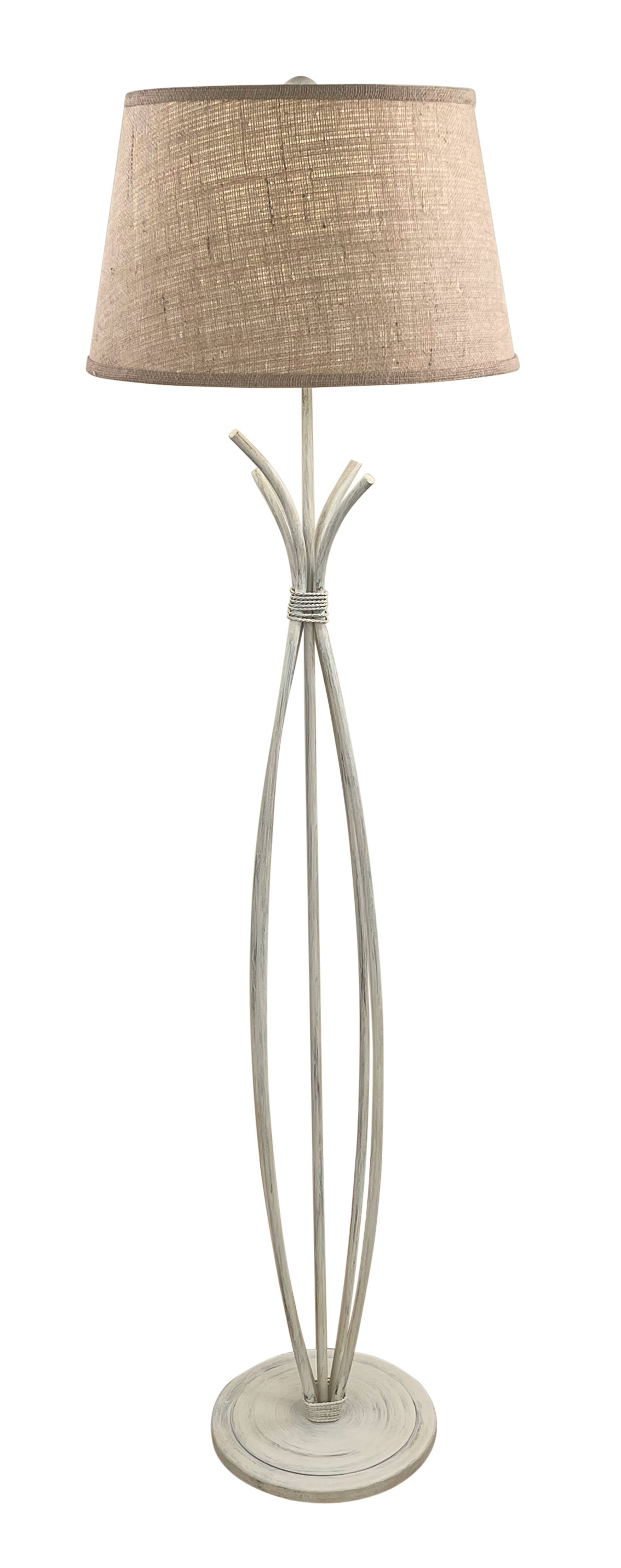 Cottage Iron Stack with Braided Wire Floor Lamp