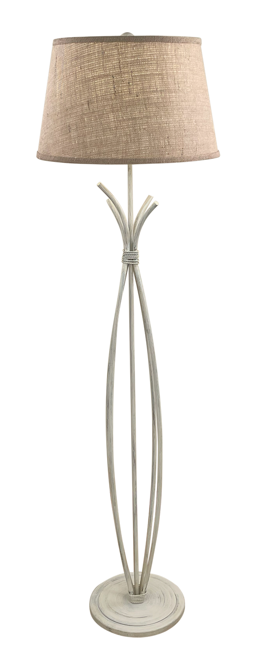 Cottage Iron Stack with Braided Wire Floor Lamp