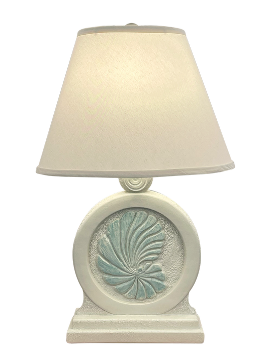 NUDE/SHADED COVE FRAMED NAUTILUS SHELL TABLE LAMP