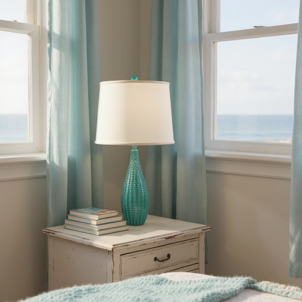 High Gloss Leaf Beaded Vase Table Lamp