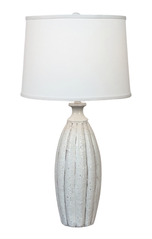 Nude/Charcoal Glaze Fluted Table Lamp