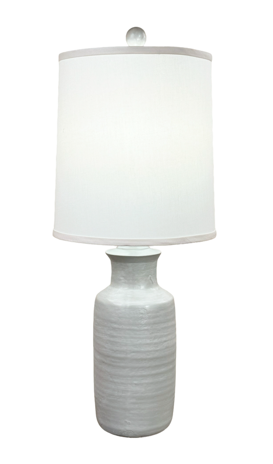 White Washed Seaside Villa Slender Pottery Table Lamp