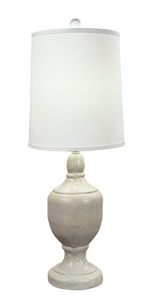 White Washed Sisal Venice Urn Table Lamp