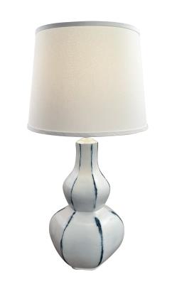 Farmhouse/Navy Large 6 Sided Tear Drop Table Lamp