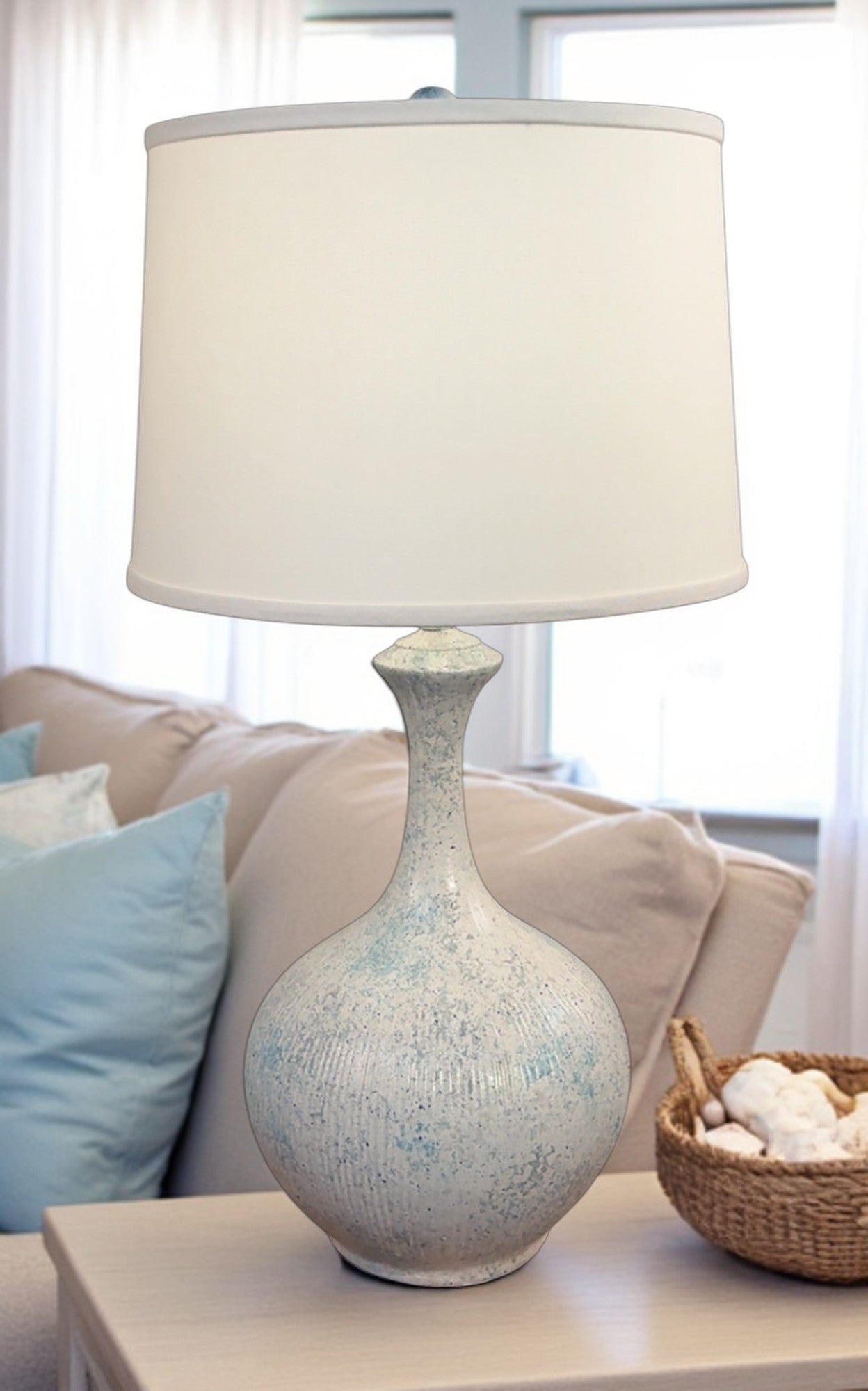 Seaglass Bali Style Table Lamp