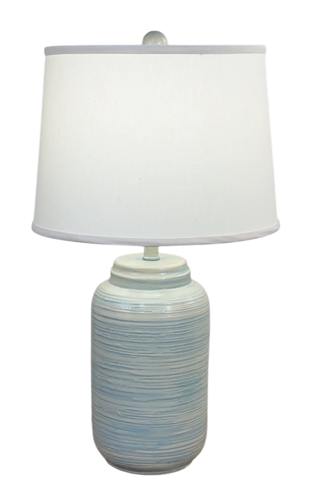 Cottage/Seaside Villa Glaze Small Ribbed Ginger Jar Table Lamp
