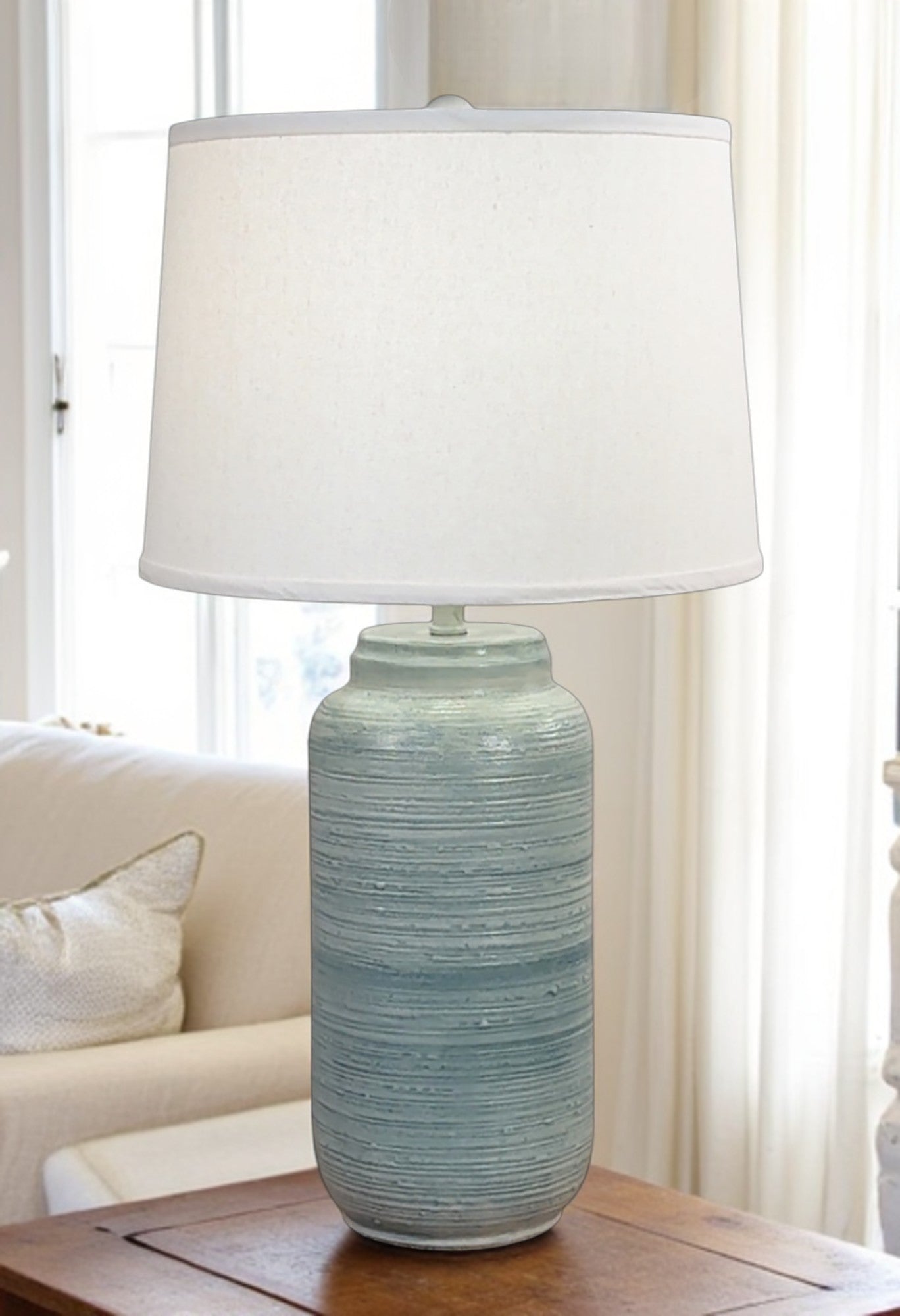 Cottage/Slate Glaze Large Ginger Jar Table Lamp