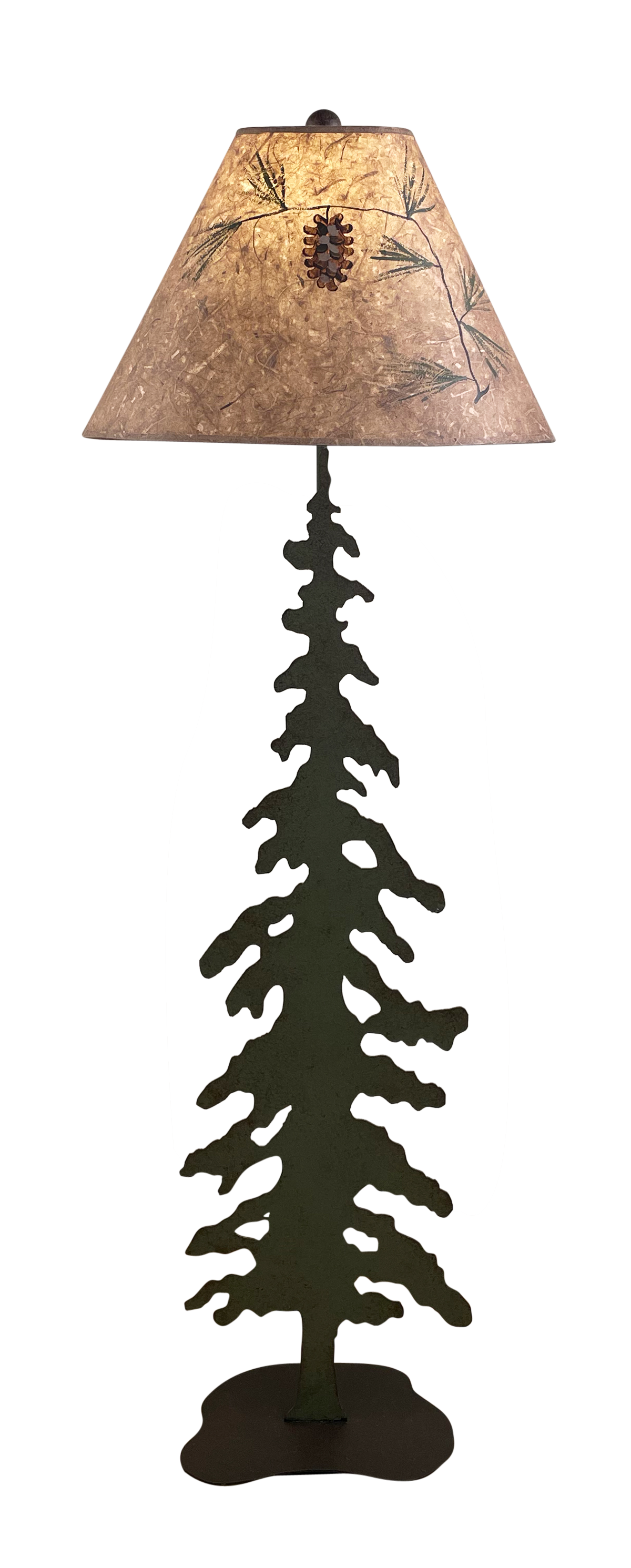 Rugged Pine Iron Pine Tree Floor Lamp