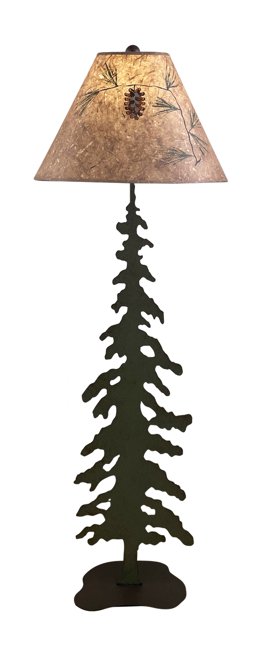 Rugged Pine Iron Pine Tree Floor Lamp