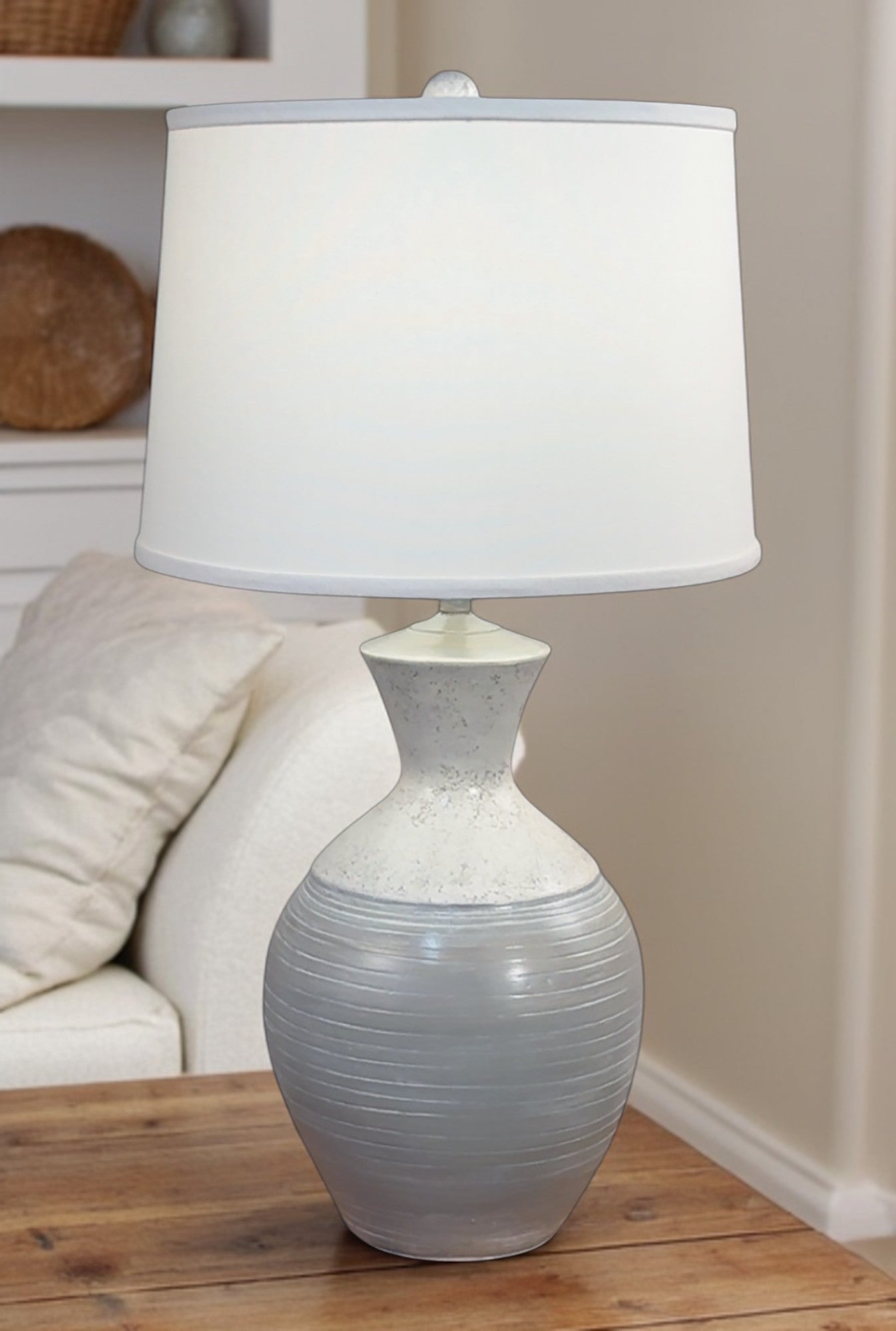 Moonlight Beach/Spindrift Lined Vase Table Lamp