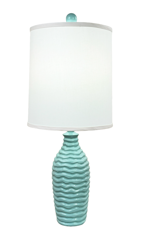 High Gloss Turquoise Sea Small Wavy Accent Lamp