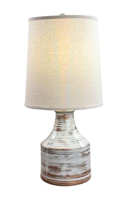 FARMHOUSE/GOLD WIDE CLAY JUG TABLE LAMP