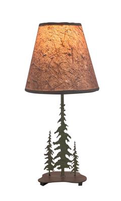 Rugged Pine 3 Iron Trees Accent Lamp