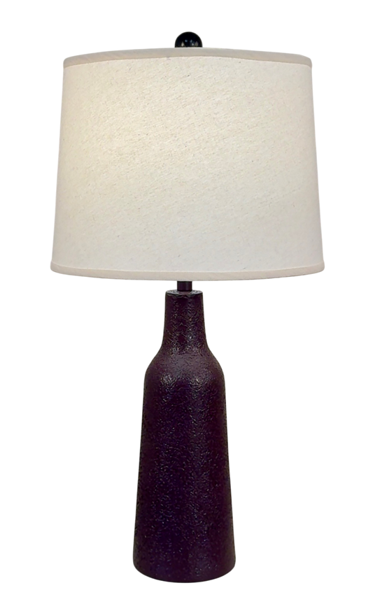 High Gloss Plum Textured Vase with Tapered Neck