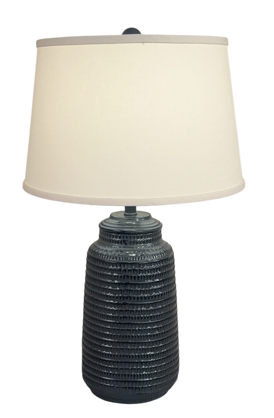 Distressed Charcoal Pattern Vase Table Lamp