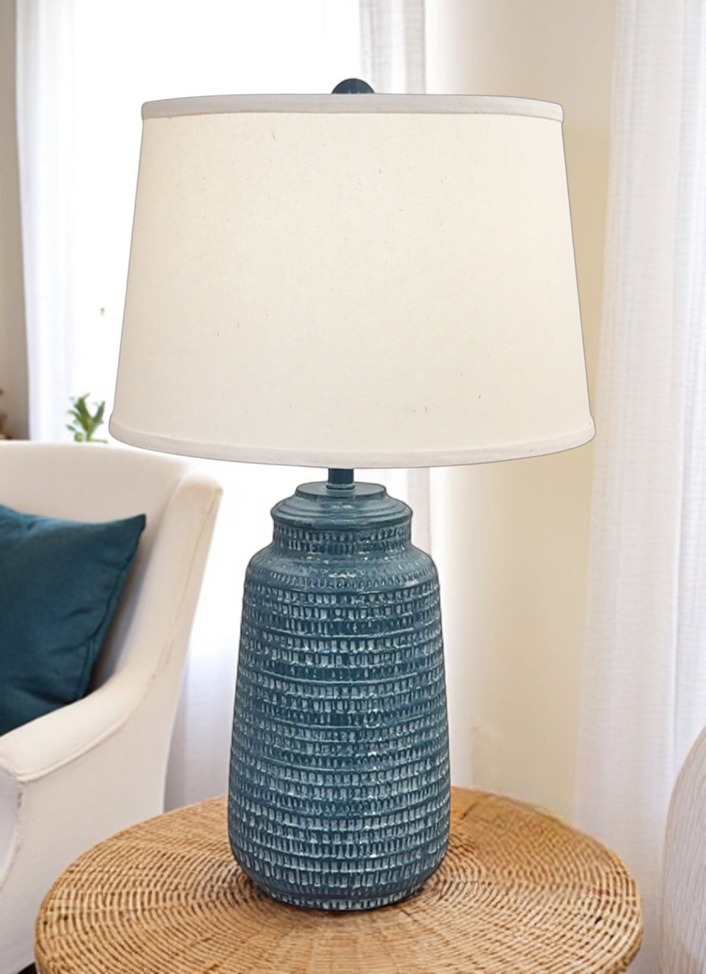 Atlantic Grey/Ivory Glaze Pattern Vase Table Lamp (Copy)