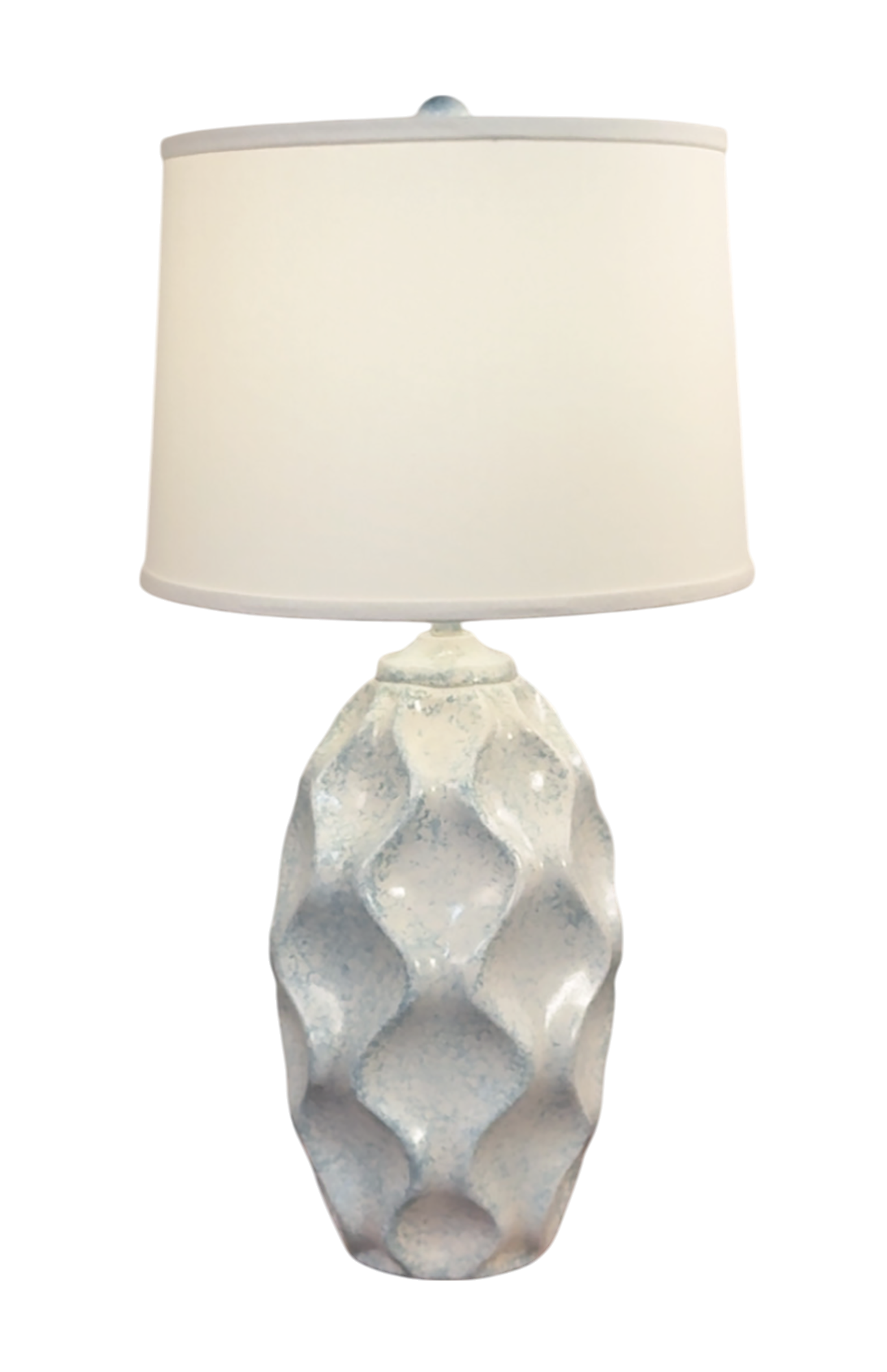 Sponged Nude/Seaside Villa Wavy Large Fluted Vase