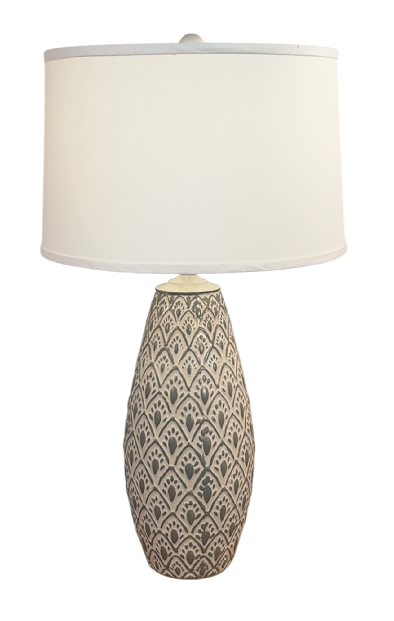 Cottage/Moonlight Beach Large Fleur De Lis Vase Table Lamp