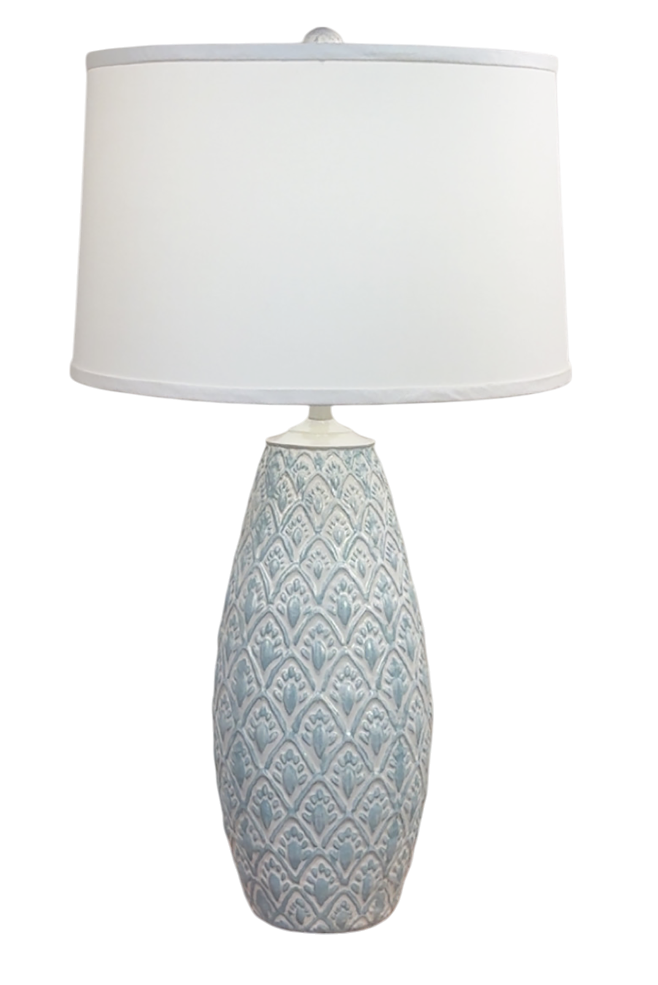 Weathered Nude/Seaside Villa Large Fleur De Lis Vase Table Lamp