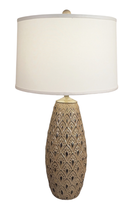 Rustic Large Fleur De Lis Vase Table Lamp