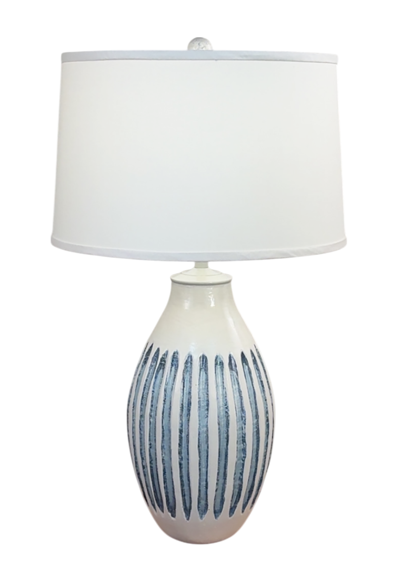 Weathered Ivory/Navy/Seaside Villa Large Vase with Wide Indentions