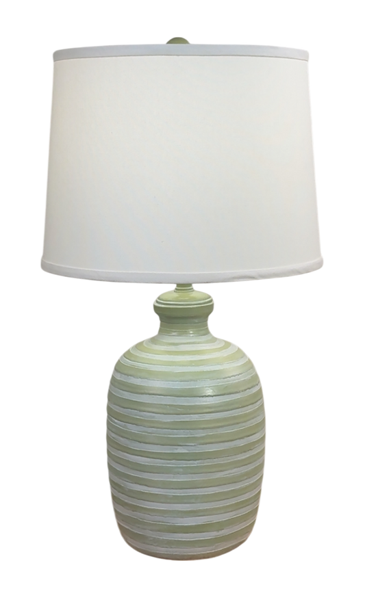 Seagrass/Ivory Bee Hive Table Lamp w/ Off White Shade
