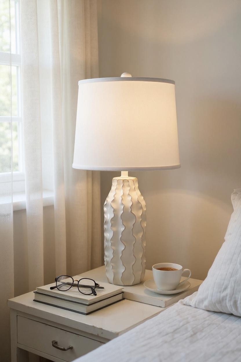 NUDE/SISAL FLUTED WAVE TABLE LAMP