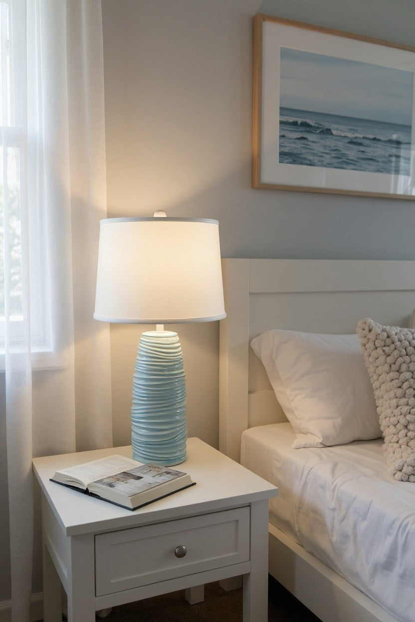 Nude/Atlantic Grey Wave Table Lamp