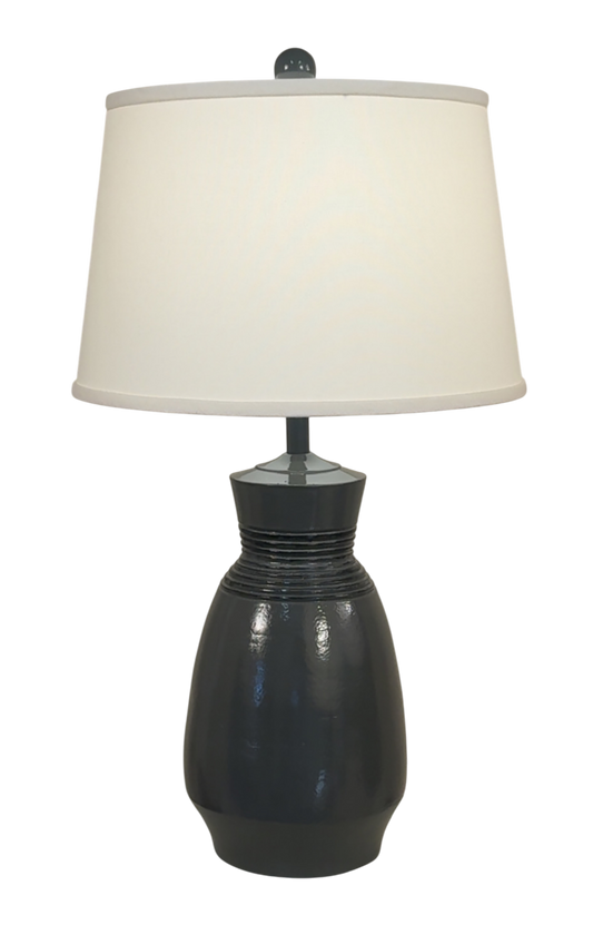 CHARCOAL/BLACK COASTAL VASE TABLE LAMP