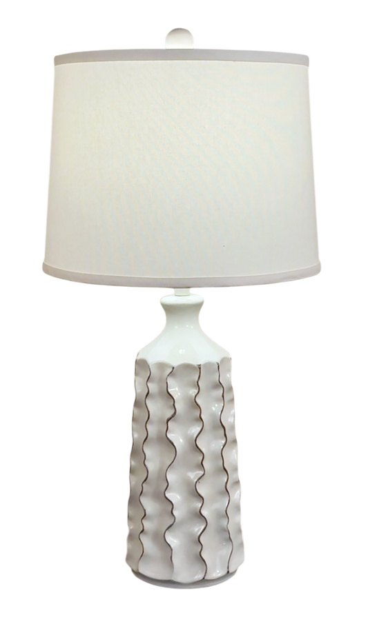 NUDE/GOLD FLUTED VASE WITH NECK