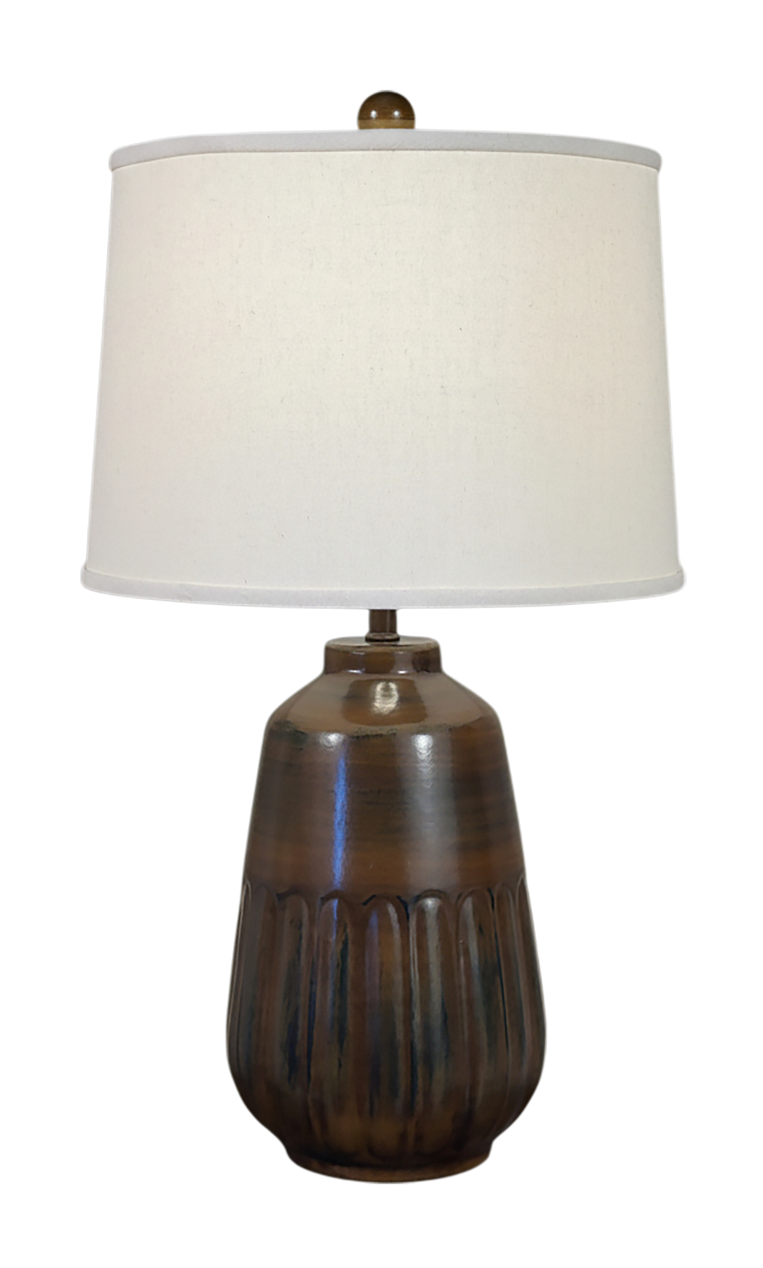 Distressed Camel Fluted Base Table Lamp - Coast Lamp Shop