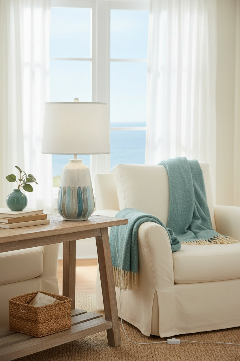 Cottage/Tide Fluted Base Table Lamp - Coast Lamp Shop