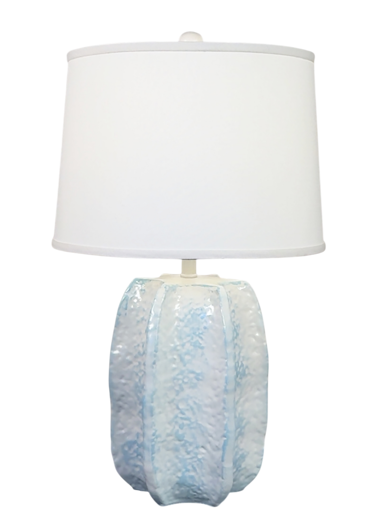 Nude/Atlantic Grey Textured Sculpture Table Lamp - Coast Lamp Shop
